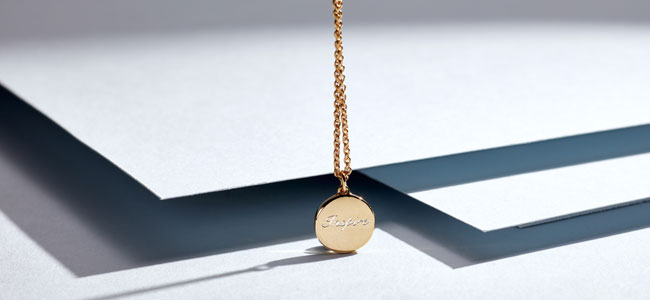 Engravable Necklaces - Gold Engraved Pendant Necklaces Engravable Necklaces - Gold Engraved Pendant Necklaces