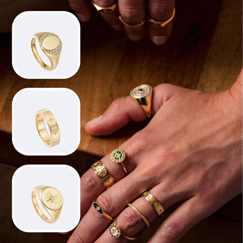 ring stack with signet ring