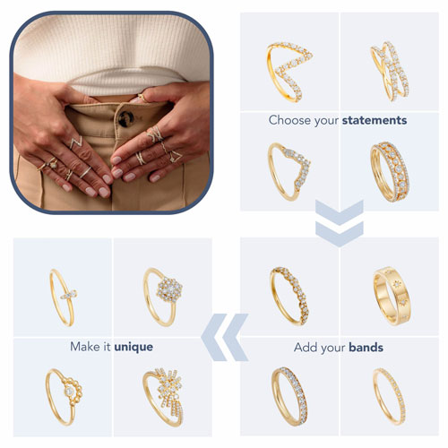 gold diamond ring stack