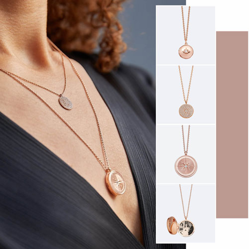 rose gold locket stack