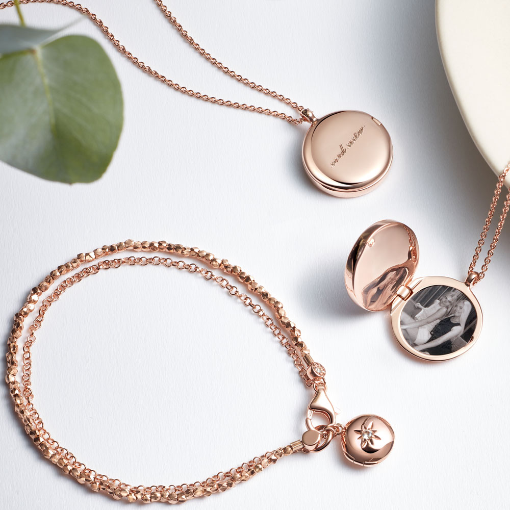 ROSE GOLD JEWELLERY WITH PERSONALISED LOCKET