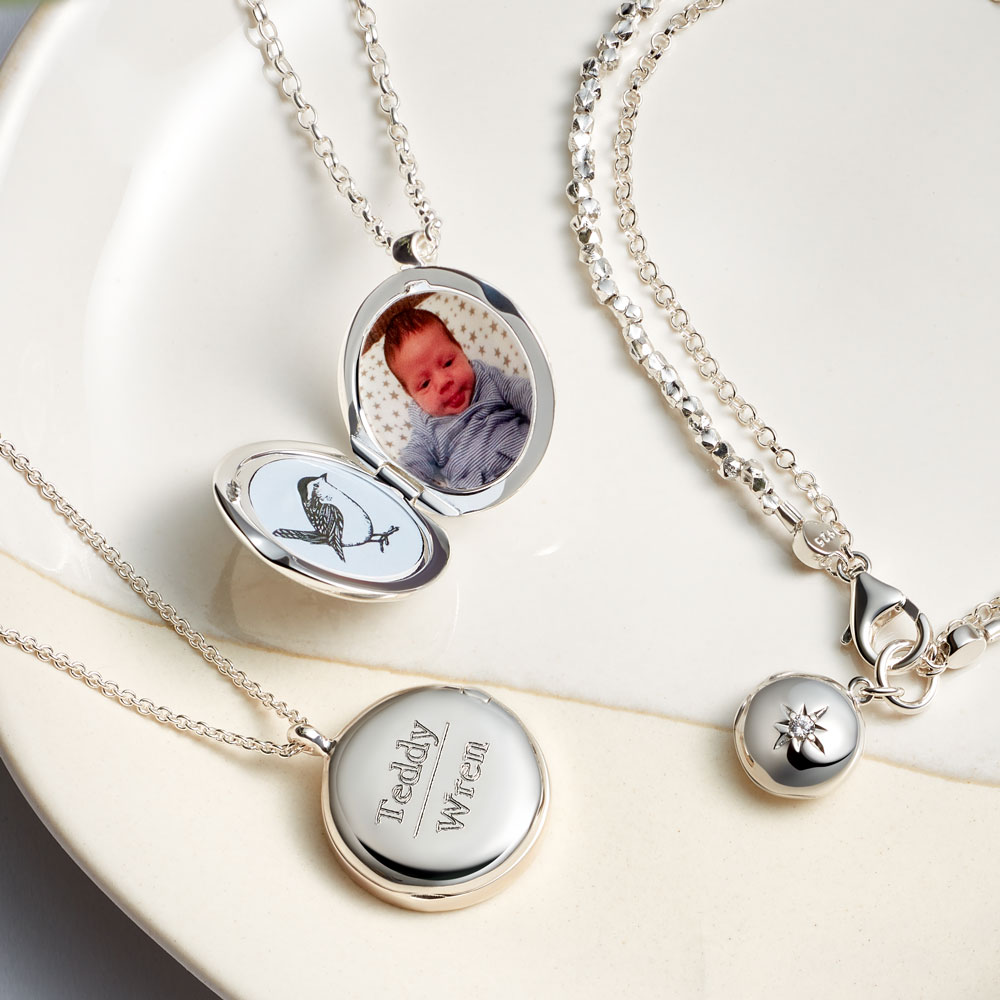 SILVER PERSONALISED JEWELLERY WITH LOCKET NECKLACE