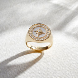 mother of pearl signet ring