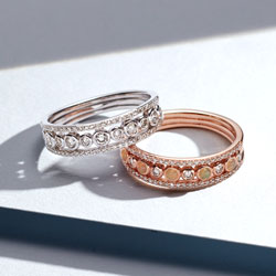 14ct solid rose gold and solid white gold diamond ring