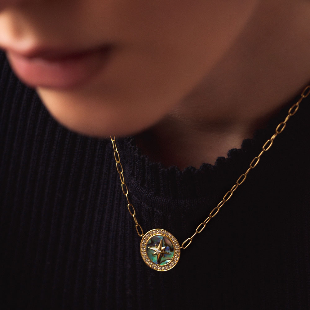 Abalone statement necklace