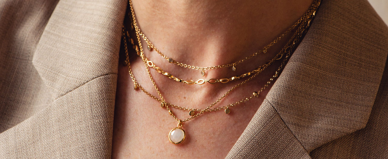 Moonstone Necklace Layered