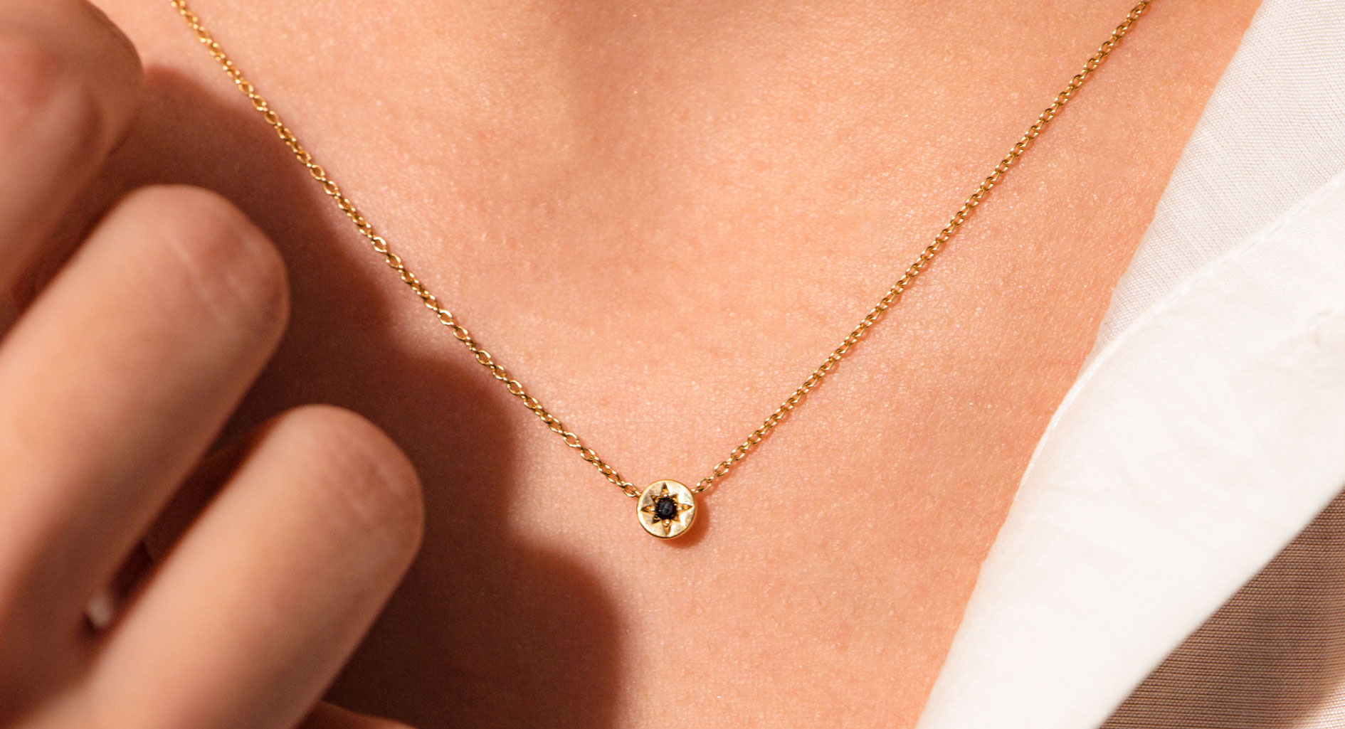 polaris black spinel star pendant