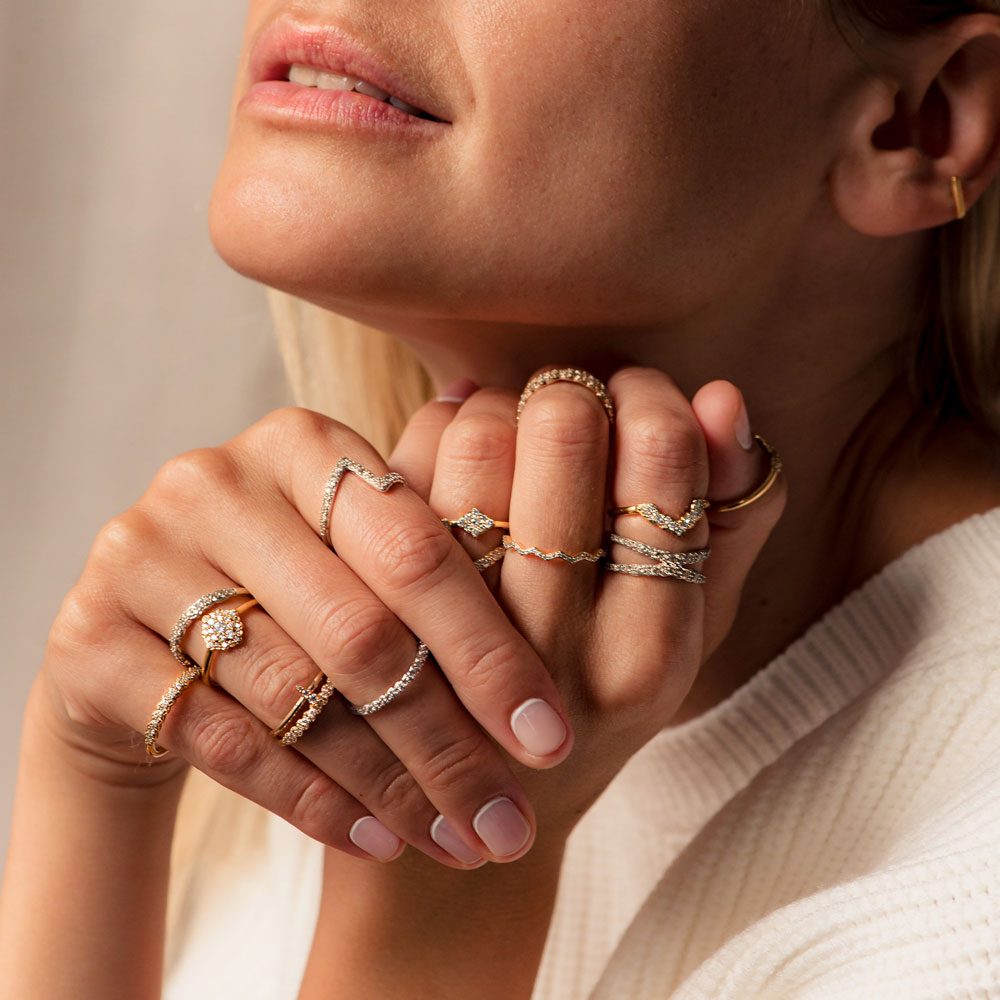 Diamond Stacking Rings
