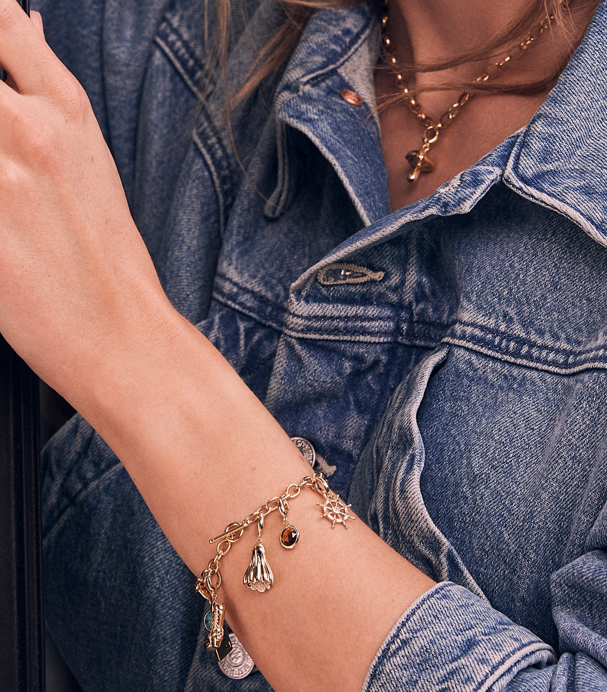 Pearl and gold jewelry stack